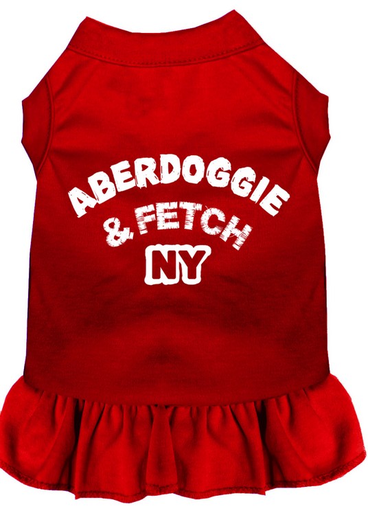 Aberdoggie NY Screen Print Dress Red Sm